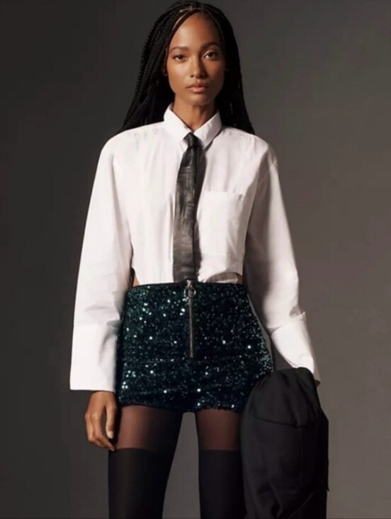 Anthropologie Pants - Anthropologie Maeve Green Sequin Shorts Party Holiday Size 12 Large